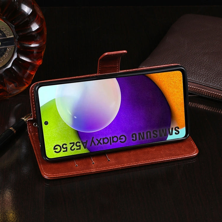 For Samsung Galaxy A52 5G / 4G idewei Crazy Horse Texture Horizontal Flip Leather Case with Holder & Card Slots & Wallet