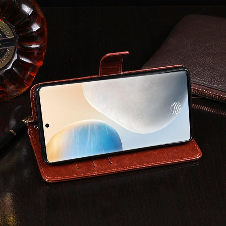 For vivo X60 Pro+ 5G idewei Crazy Horse Texture Horizontal Flip Leather Case with Holder & Card Slots & Wallet
