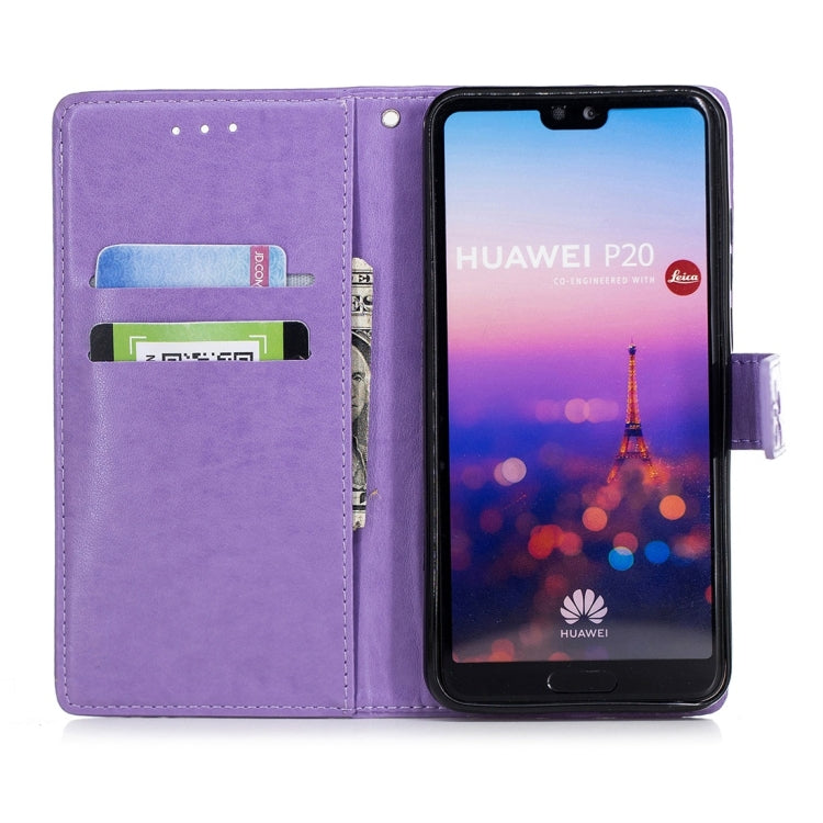 For Huawei P20 Plum Flowers Pattern Horizontal Flip Leather Case with Holder & Card Slots & Wallet & Lanyard