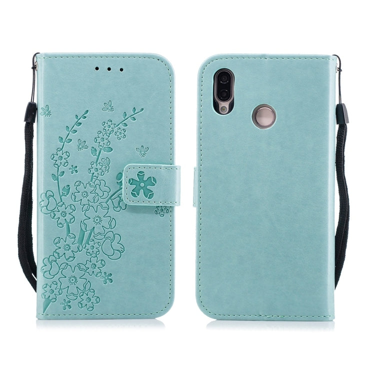 For Huawei P20 Lite Plum Flowers Pattern Horizontal Flip Leather Case with Holder & Card Slots & Wallet & Lanyard