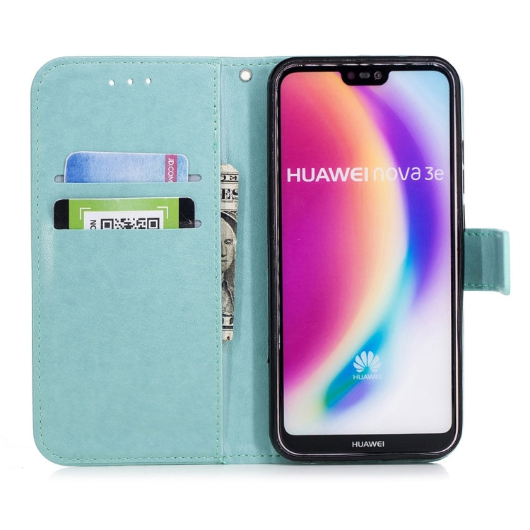 For Huawei P20 Lite Plum Flowers Pattern Horizontal Flip Leather Case with Holder & Card Slots & Wallet & Lanyard