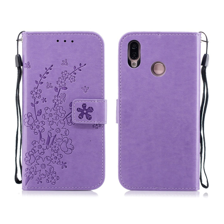 For Huawei P20 Lite Plum Flowers Pattern Horizontal Flip Leather Case with Holder & Card Slots & Wallet & Lanyard