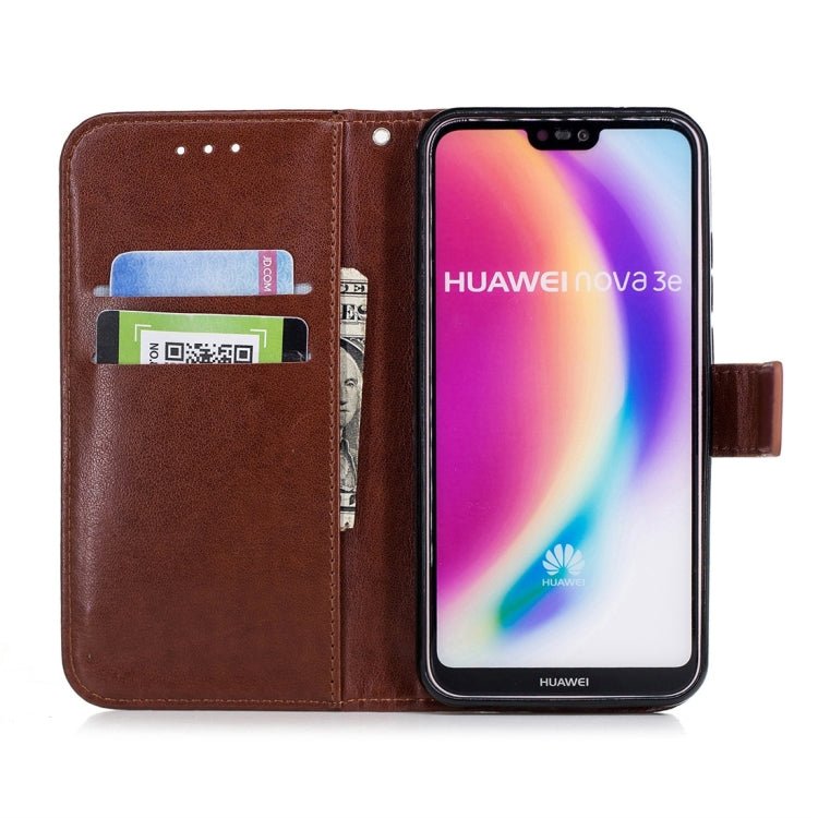 For Huawei P20 Lite Plum Flowers Pattern Horizontal Flip Leather Case with Holder & Card Slots & Wallet & Lanyard
