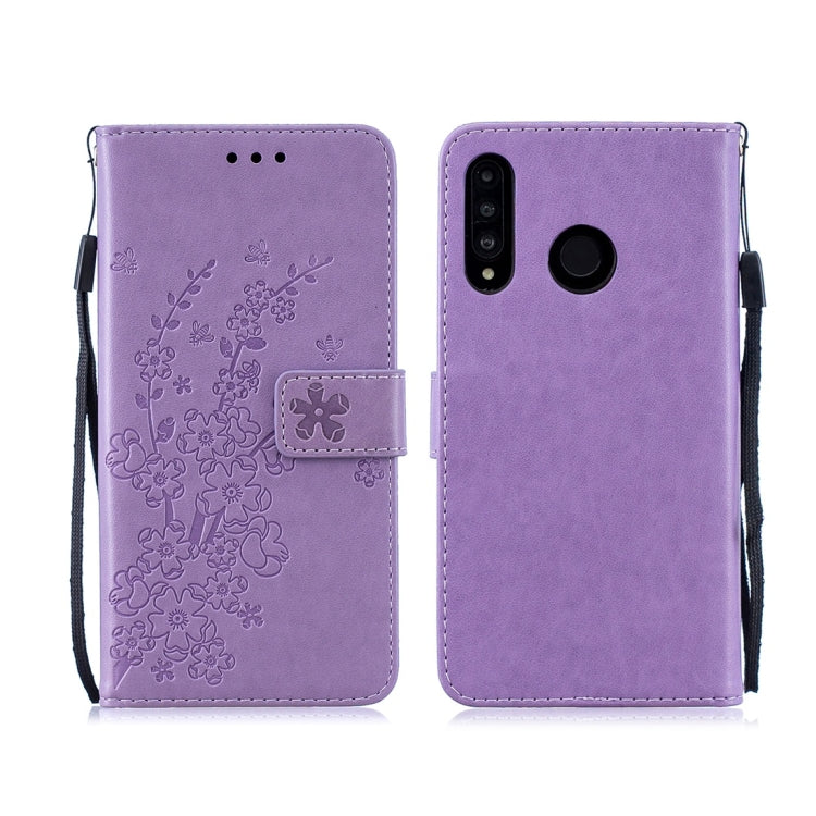 For Huawei P30 Lite Plum Flowers Pattern Horizontal Flip Leather Case with Holder & Card Slots & Wallet & Lanyard