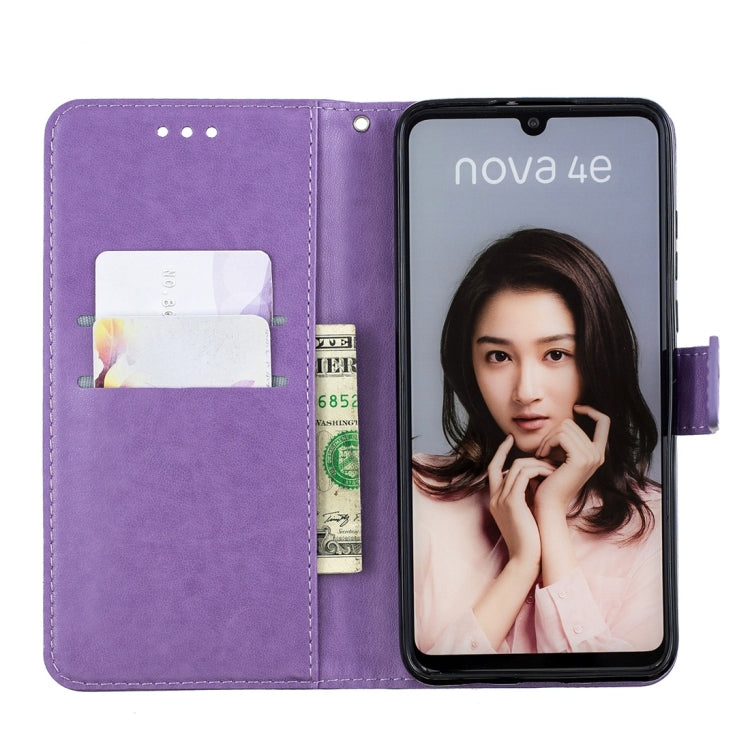 For Huawei P30 Lite Plum Flowers Pattern Horizontal Flip Leather Case with Holder & Card Slots & Wallet & Lanyard