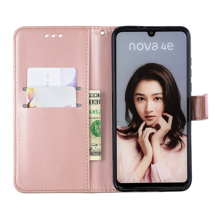 For Huawei P30 Lite Plum Flowers Pattern Horizontal Flip Leather Case with Holder & Card Slots & Wallet & Lanyard