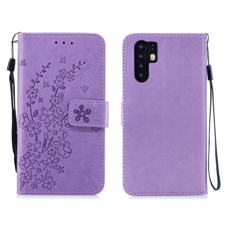 For Huawei P30 Pro Plum Flowers Pattern Horizontal Flip Leather Case with Holder & Card Slots & Wallet & Lanyard