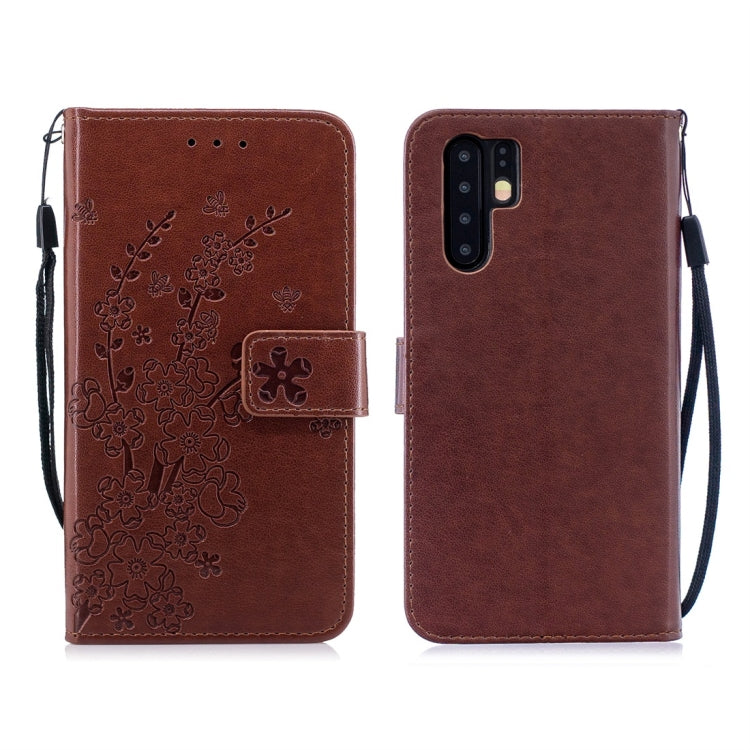 For Huawei P30 Pro Plum Flowers Pattern Horizontal Flip Leather Case with Holder & Card Slots & Wallet & Lanyard