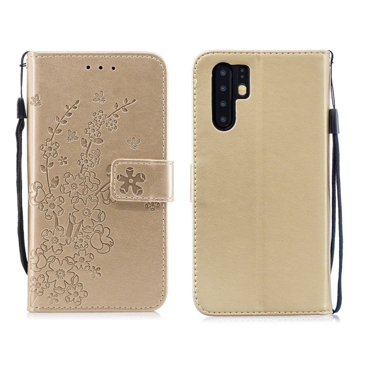 For Huawei P30 Pro Plum Flowers Pattern Horizontal Flip Leather Case with Holder & Card Slots & Wallet & Lanyard