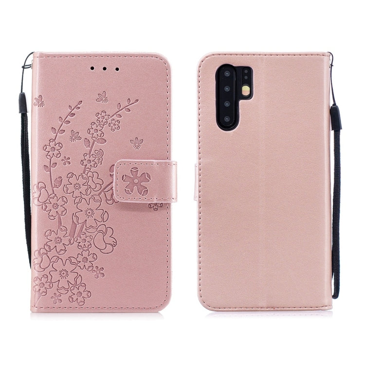 For Huawei P30 Pro Plum Flowers Pattern Horizontal Flip Leather Case with Holder & Card Slots & Wallet & Lanyard