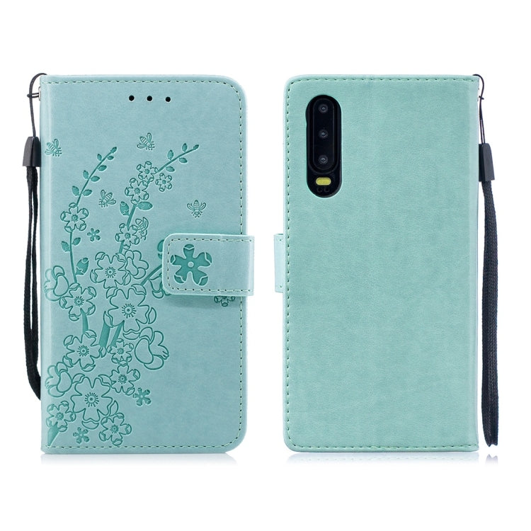 For Huawei P30 Plum Flowers Pattern Horizontal Flip Leather Case with Holder & Card Slots & Wallet & Lanyard