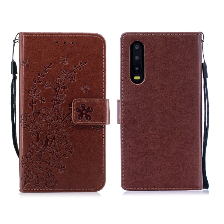 For Huawei P30 Plum Flowers Pattern Horizontal Flip Leather Case with Holder & Card Slots & Wallet & Lanyard