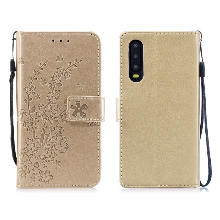 For Huawei P30 Plum Flowers Pattern Horizontal Flip Leather Case with Holder & Card Slots & Wallet & Lanyard