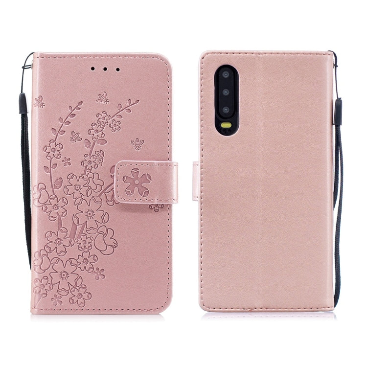 For Huawei P30 Plum Flowers Pattern Horizontal Flip Leather Case with Holder & Card Slots & Wallet & Lanyard
