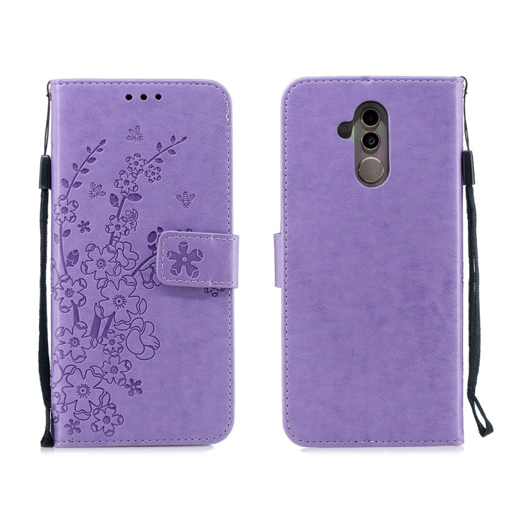 For Huawei Mate 20 Lite Plum Flowers Pattern Horizontal Flip Leather Case with Holder & Card Slots & Wallet & Lanyard
