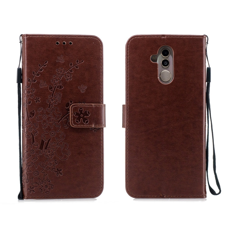 For Huawei Mate 20 Lite Plum Flowers Pattern Horizontal Flip Leather Case with Holder & Card Slots & Wallet & Lanyard