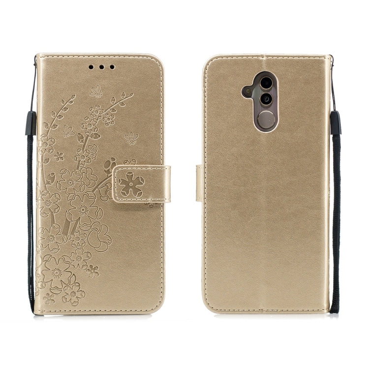 For Huawei Mate 20 Lite Plum Flowers Pattern Horizontal Flip Leather Case with Holder & Card Slots & Wallet & Lanyard