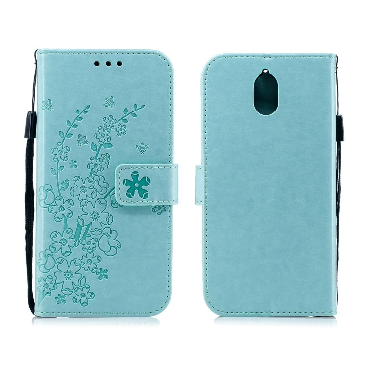 For Nokia 3.1 Plum Flowers Pattern Horizontal Flip Leather Case with Holder & Card Slots & Wallet & Lanyard