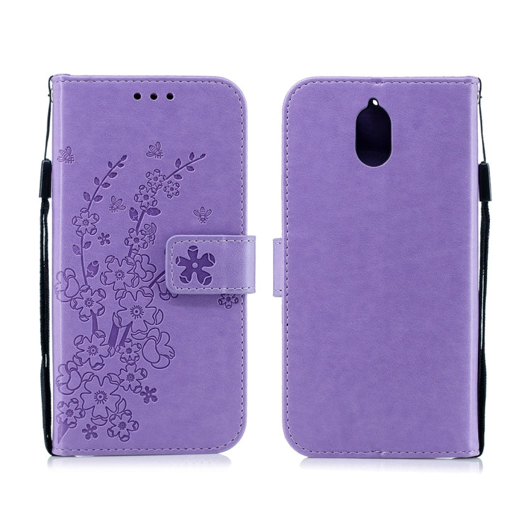 For Nokia 3.1 Plum Flowers Pattern Horizontal Flip Leather Case with Holder & Card Slots & Wallet & Lanyard