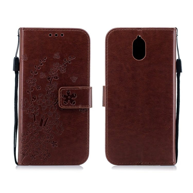 For Nokia 3.1 Plum Flowers Pattern Horizontal Flip Leather Case with Holder & Card Slots & Wallet & Lanyard