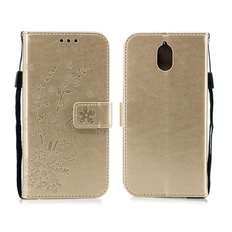 For Nokia 3.1 Plum Flowers Pattern Horizontal Flip Leather Case with Holder & Card Slots & Wallet & Lanyard