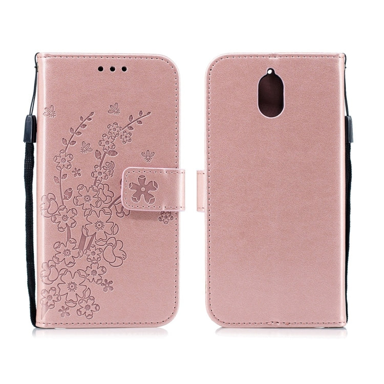 For Nokia 3.1 Plum Flowers Pattern Horizontal Flip Leather Case with Holder & Card Slots & Wallet & Lanyard