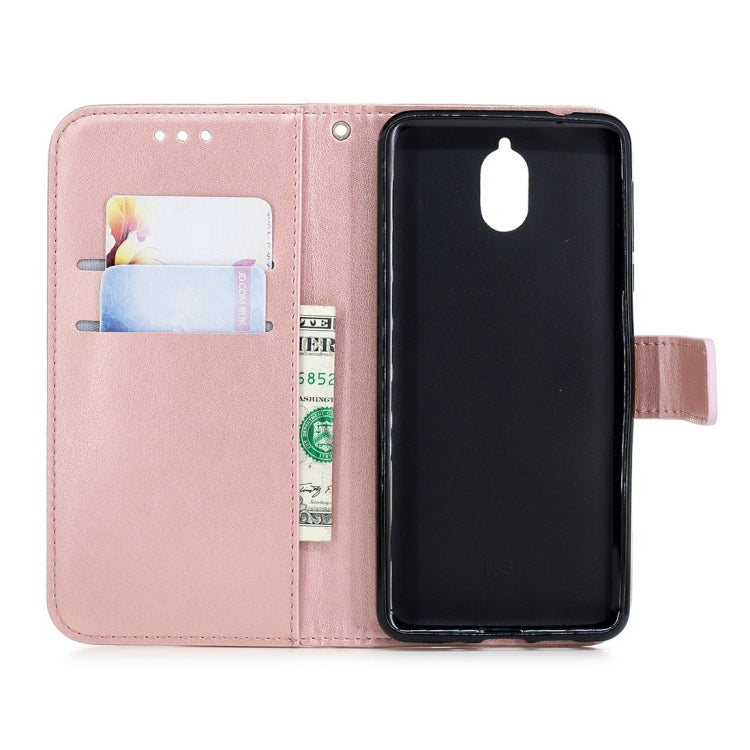 For Nokia 3.1 Plum Flowers Pattern Horizontal Flip Leather Case with Holder & Card Slots & Wallet & Lanyard