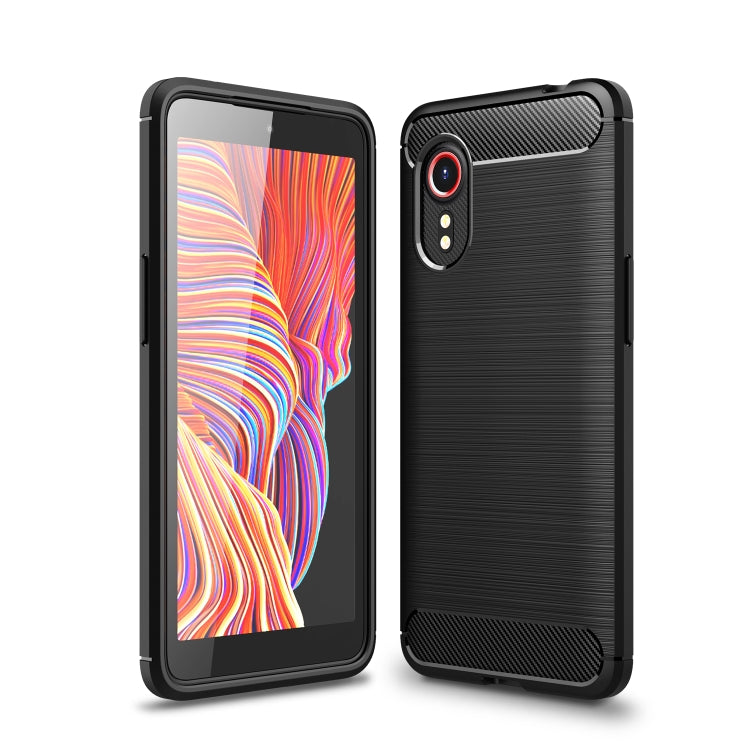 For Samsung Galaxy Xcover 5 Brushed Texture Carbon Fiber TPU Case
