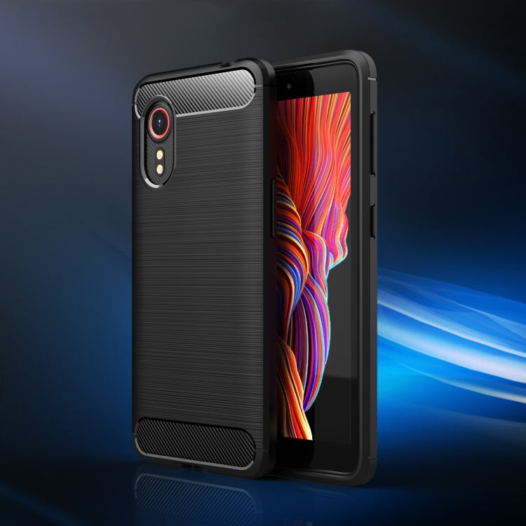 For Samsung Galaxy Xcover 5 Brushed Texture Carbon Fiber TPU Case