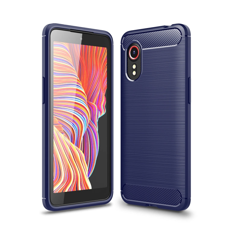 For Samsung Galaxy Xcover 5 Brushed Texture Carbon Fiber TPU Case
