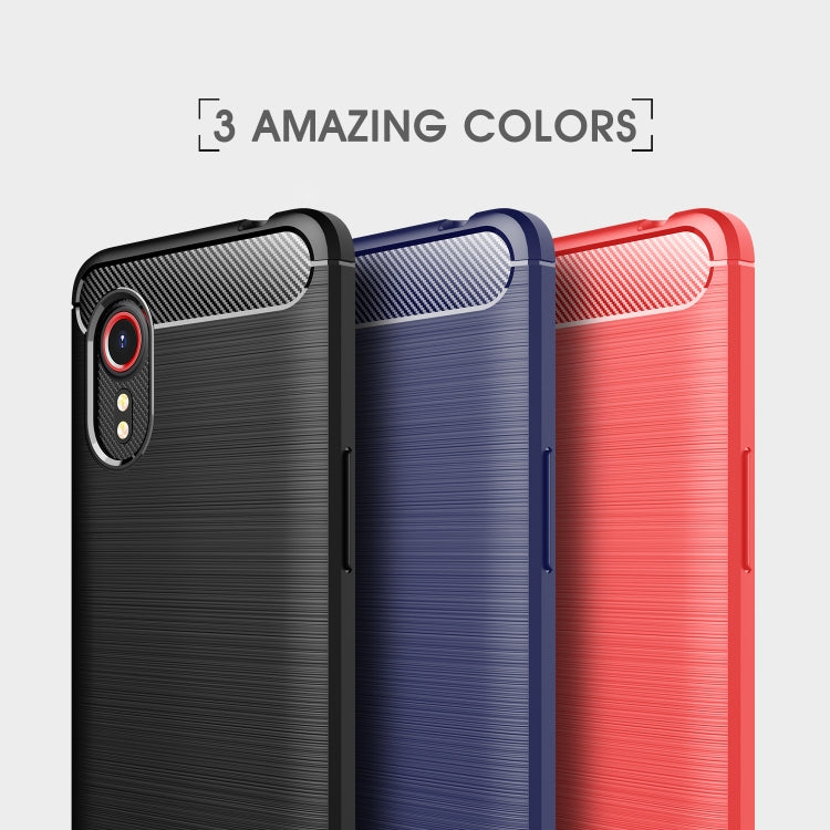 For Samsung Galaxy Xcover 5 Brushed Texture Carbon Fiber TPU Case
