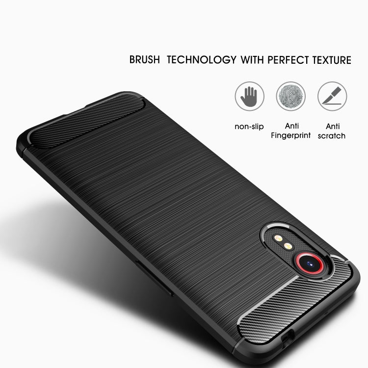 For Samsung Galaxy Xcover 5 Brushed Texture Carbon Fiber TPU Case