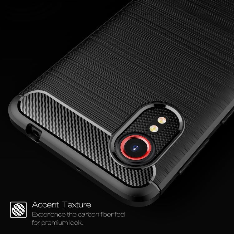 For Samsung Galaxy Xcover 5 Brushed Texture Carbon Fiber TPU Case