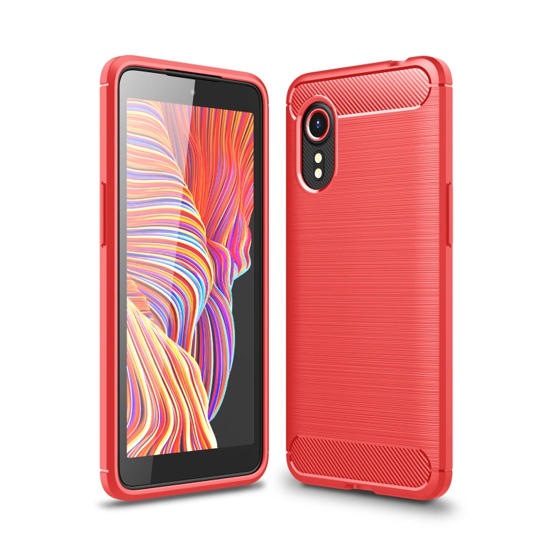For Samsung Galaxy Xcover 5 Brushed Texture Carbon Fiber TPU Case