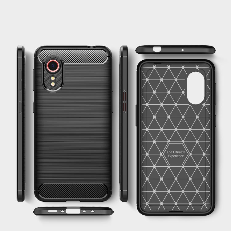 For Samsung Galaxy Xcover 5 Brushed Texture Carbon Fiber TPU Case
