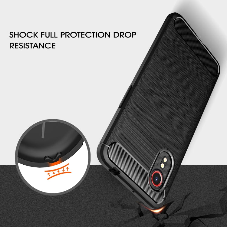 For Samsung Galaxy Xcover 5 Brushed Texture Carbon Fiber TPU Case