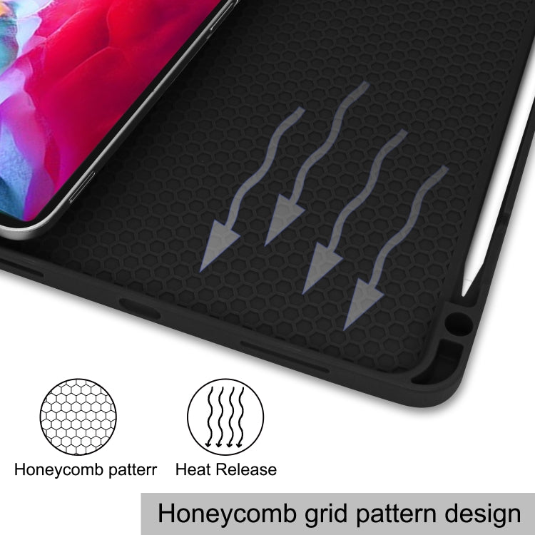 For iPad Pro 11 2022 / 2021 Pure Color Horizontal Flip TPU + PU Leather Tablet Case with Three-folding Holder & Sleep / Wake-up Function & Pen Slot