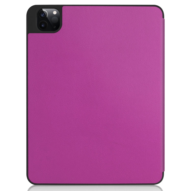 For iPad Pro 11 2022 / 2021 Pure Color Horizontal Flip TPU + PU Leather Tablet Case with Three-folding Holder & Sleep / Wake-up Function & Pen Slot