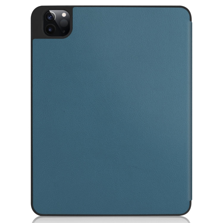 For iPad Pro 11 2022 / 2021 Pure Color Horizontal Flip TPU + PU Leather Tablet Case with Three-folding Holder & Sleep / Wake-up Function & Pen Slot
