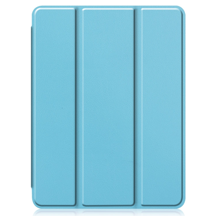 For iPad Pro 11 2022 / 2021 Pure Color Horizontal Flip TPU + PU Leather Tablet Case with Three-folding Holder & Sleep / Wake-up Function & Pen Slot
