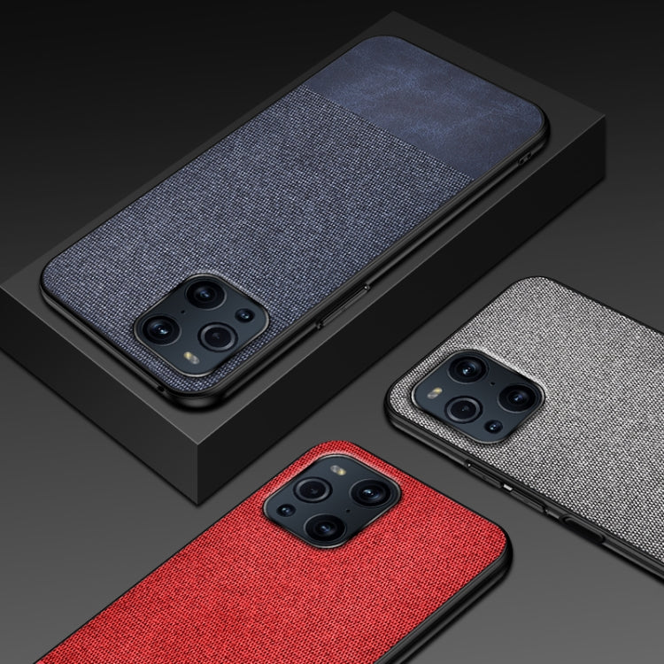 For OPPO Find X3 Shockproof Splicing PU + Cloth Protective Case