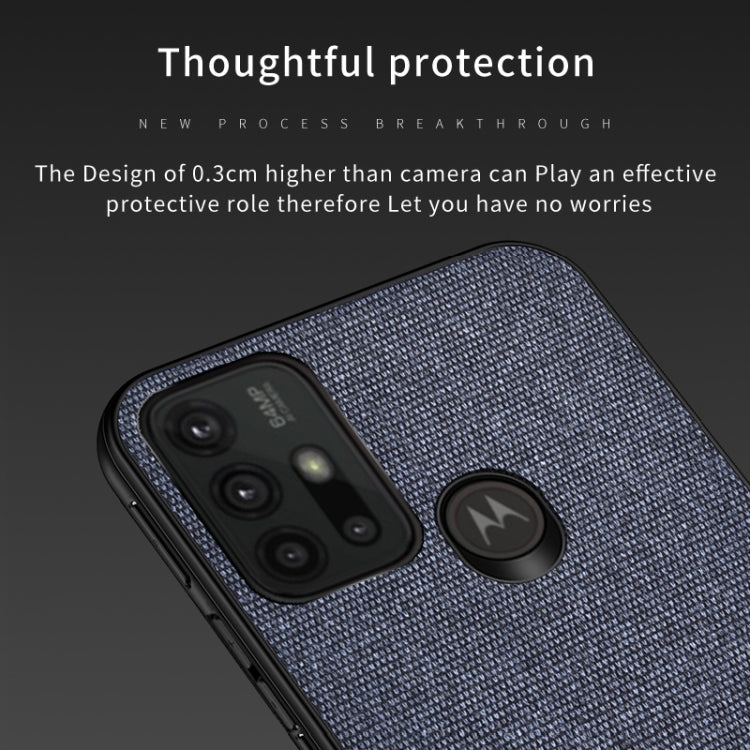 For Motorola Moto G30 Shockproof Splicing PU + Cloth Protective Case