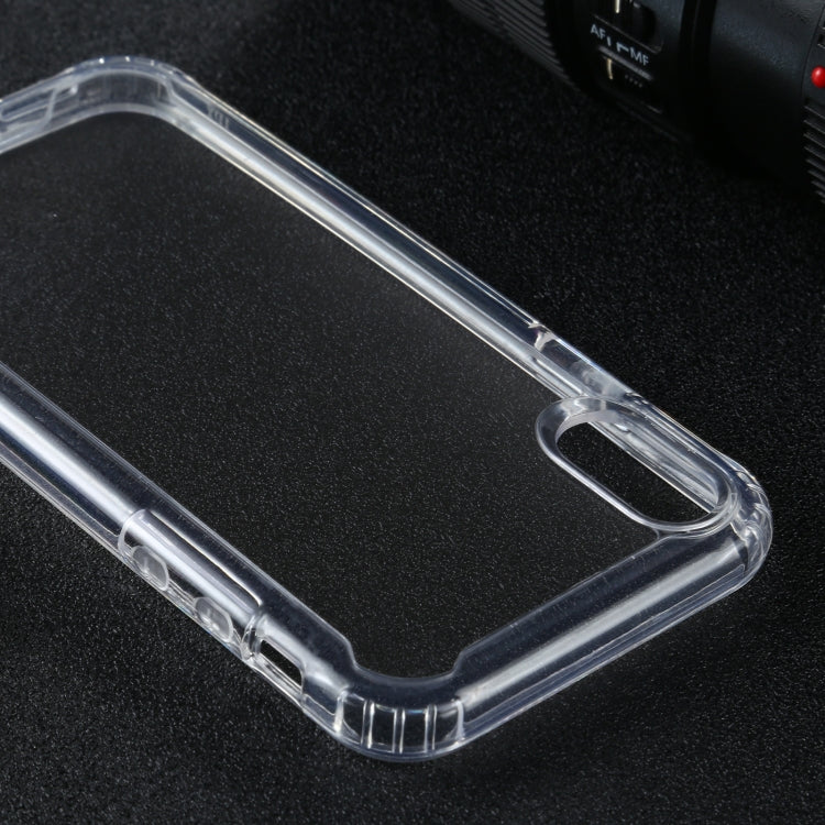 For iPhone X / XS Four-corner Shockproof Transparent TPU + PC Protective Case
