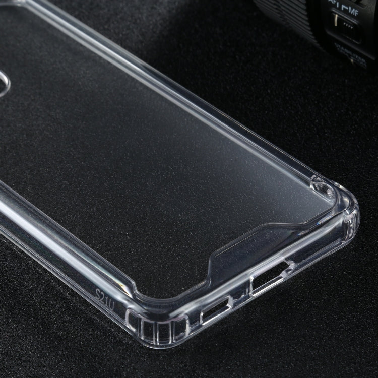 For Samsung Galaxy S21 Ultra 5G Four-corner Shockproof Transparent TPU + PC Protective Case