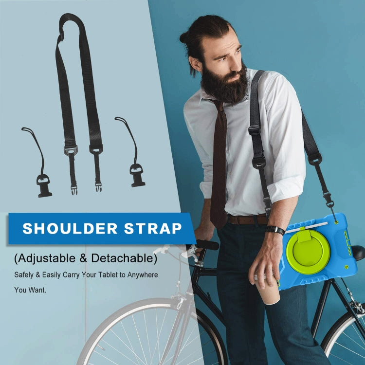 Shockproof Colorful Silicone + PC Protective Case with Holder & Shoulder Strap & Pen Slot For iPad 10.2 2021 / 2020 / 2019 & (2020)