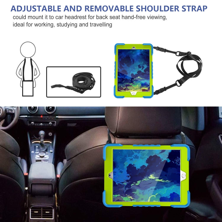 Shockproof Colorful Silicone + PC Protective Case with Holder & Shoulder Strap & Pen Slot For iPad 10.2 2021 / 2020 / 2019 & (2020)