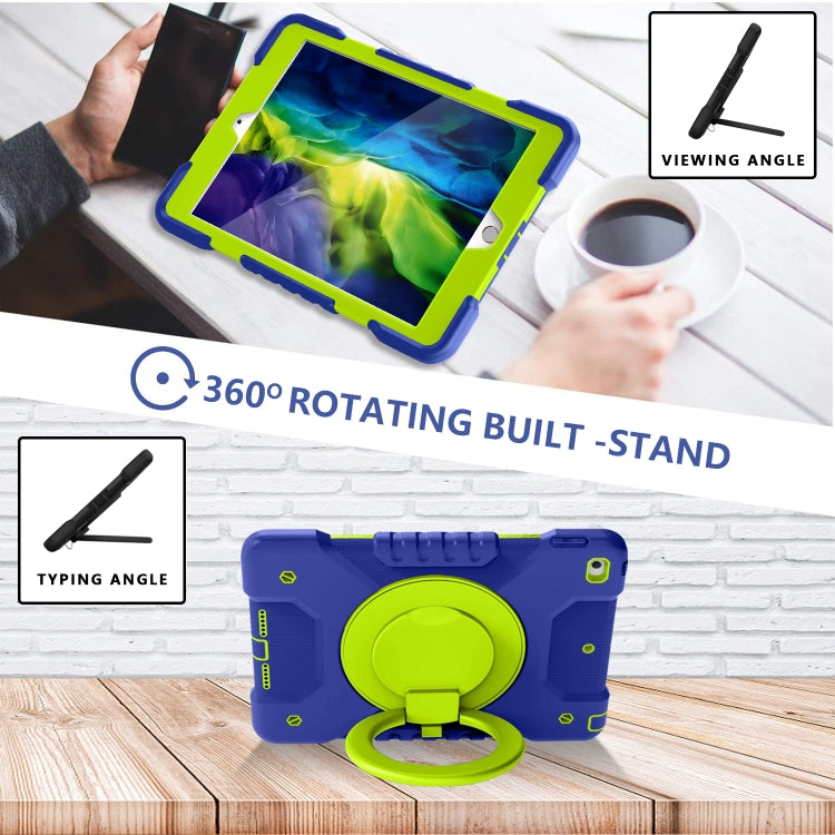 Shockproof Colorful Silicone + PC Protective Case with Holder & Shoulder Strap & Pen Slot For iPad 10.2 2021 / 2020 / 2019 & (2020)