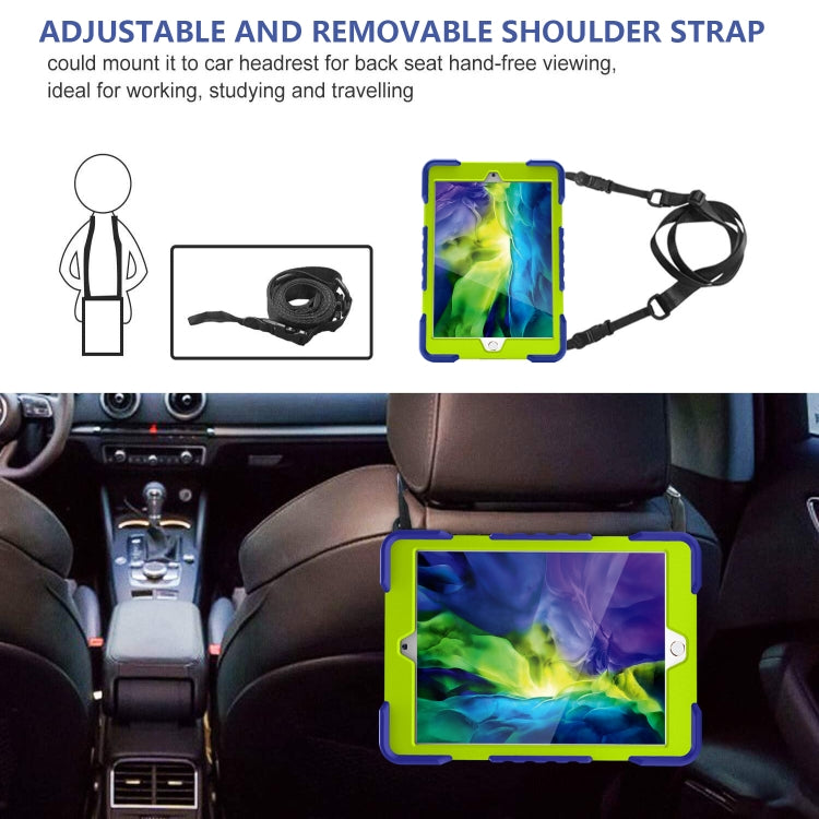 Shockproof Colorful Silicone + PC Protective Case with Holder & Shoulder Strap & Pen Slot For iPad 10.2 2021 / 2020 / 2019 & (2020)