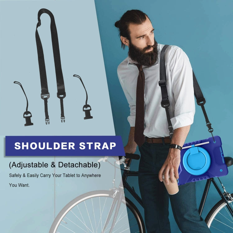 Shockproof Colorful Silicone + PC Protective Case with Holder & Shoulder Strap & Pen Slot For iPad 10.2 2021 / 2020 / 2019 & (2020)