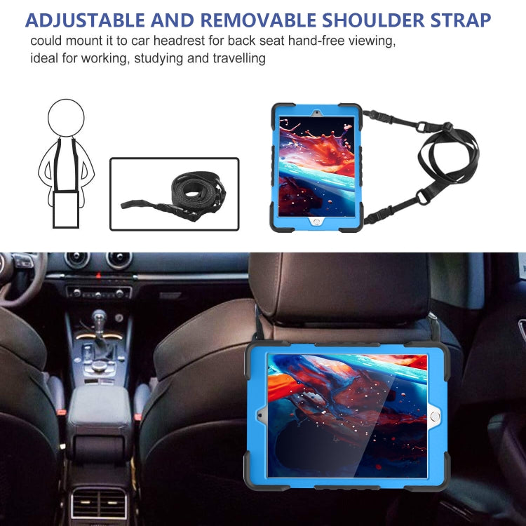Shockproof Colorful Silicone + PC Protective Case with Holder & Shoulder Strap & Pen Slot For iPad 10.2 2021 / 2020 / 2019 & (2020)